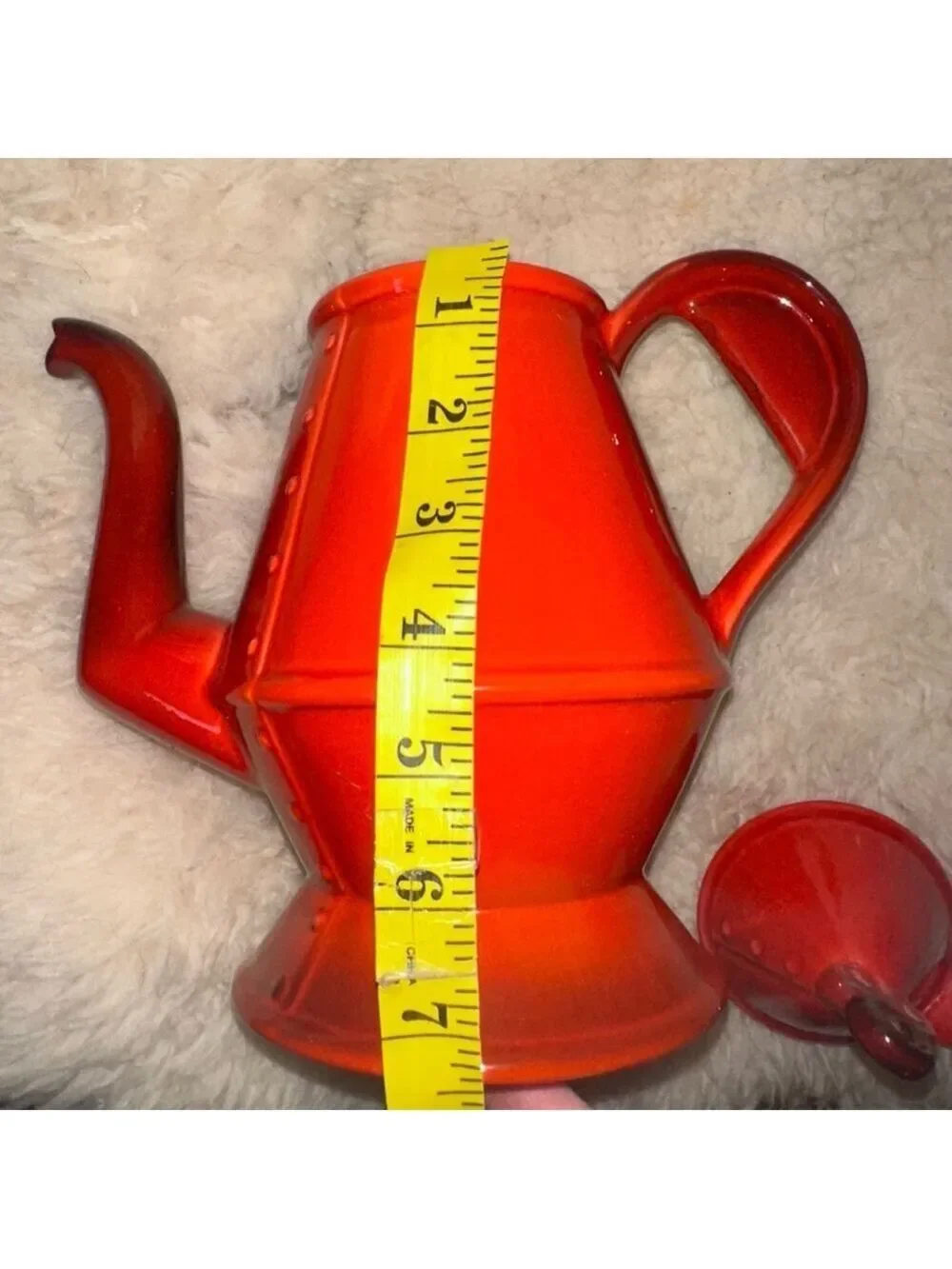 Vintage Metlox Poppytrail Red Rooster Coffee Tea Pot with Lid MCM Retro